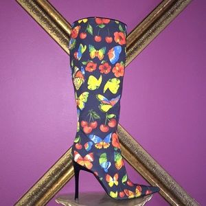 Casadei Butterflies print Boots